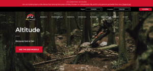 ECサイト、Rocky Mountain Bikeのホームページスクリーンショット
