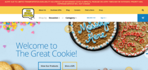 ECサイト、The great cookieのホームページスクリーンショット